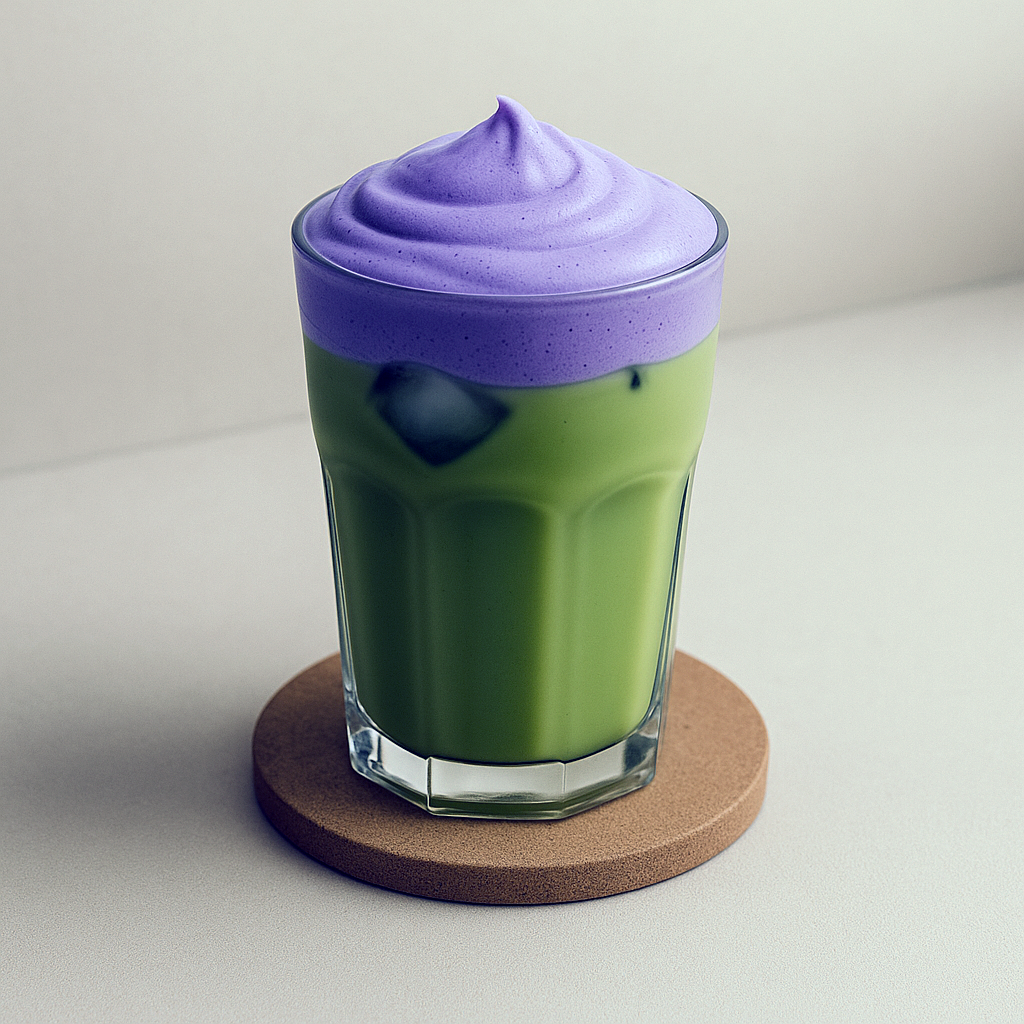Matcha Oatmilk Cold Brew with Ube Cream recipe